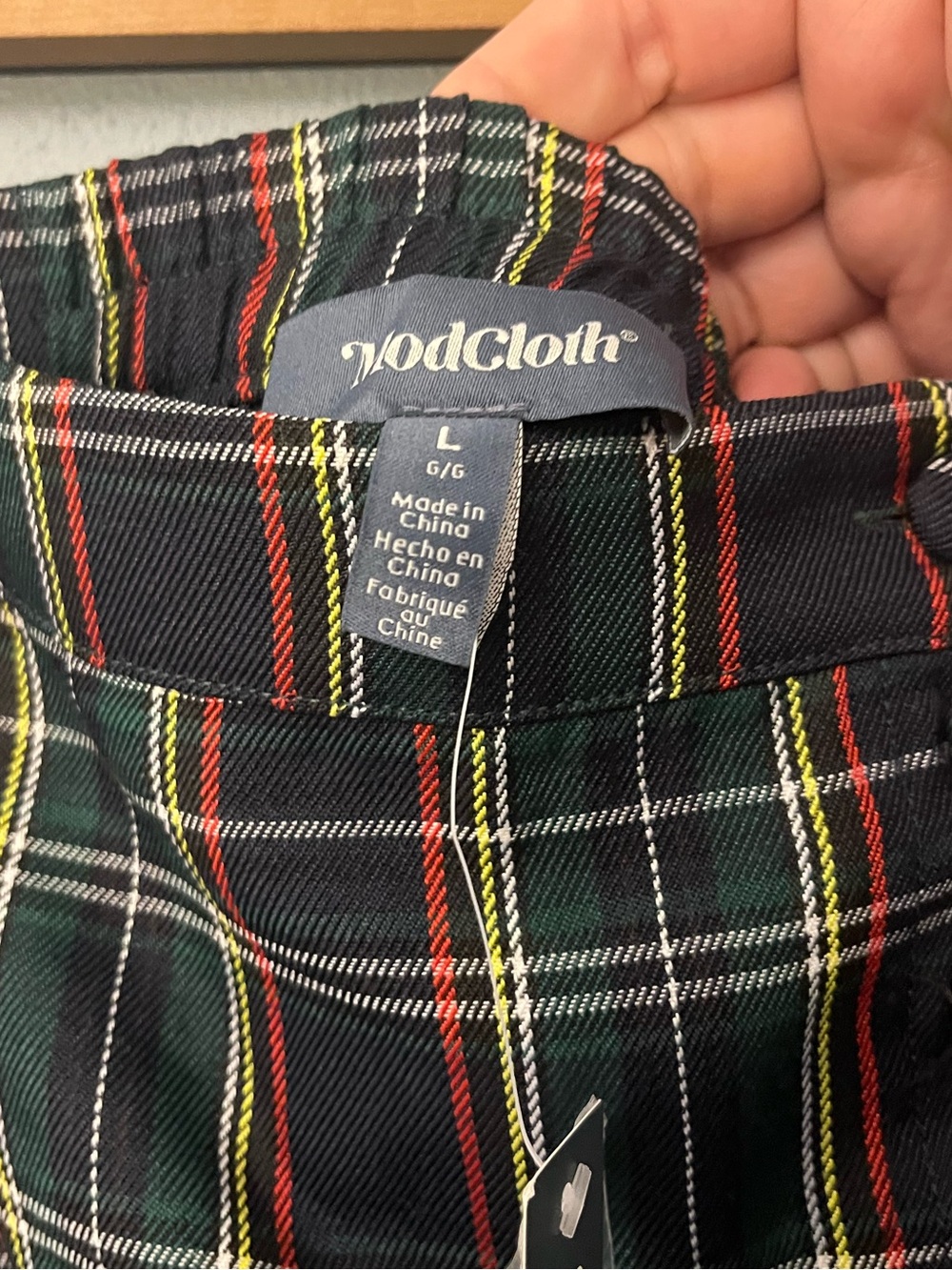 NWT ModCloth Plaid Skater Skirt with Button Detail - Picture 2 of 3